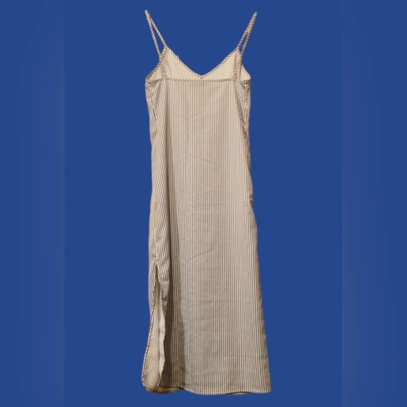 A NEW DAY ~ FLUID GREY/ WHITE STRIPE SLIM FIT MAXI SLIP DRESS SZ. XS - Picture 4 of 9
